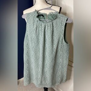 Green Patterned Sleeveless Top